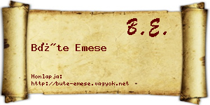 Büte Emese névjegykártya